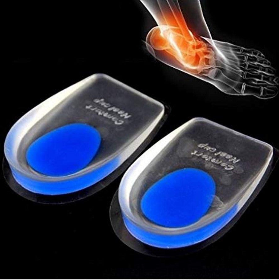 Blue Silicone Gel Heel Protector Insoles – Pain Relief & Shock Absorbing Orthopedic Support for All-Day Comfort (1 Pair)