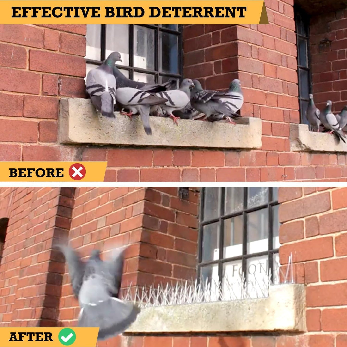 🛡️ Mr. Right Pigeon Spikes – 12 Inch Bird Deterrent for Safe, Clean Spaces