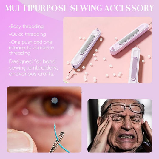 2-in-1 Automatic Needle Threader & Seam Ripper – Compact Sewing Essential