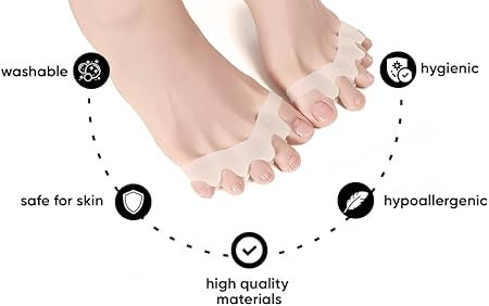 Orthopaedic Toe Separators Against Hallux
Valgus Claw Toes, Toe Separator for Men and Women, Skin-Friendly Soft Gel Silicone Toe Separator - 1 Pair