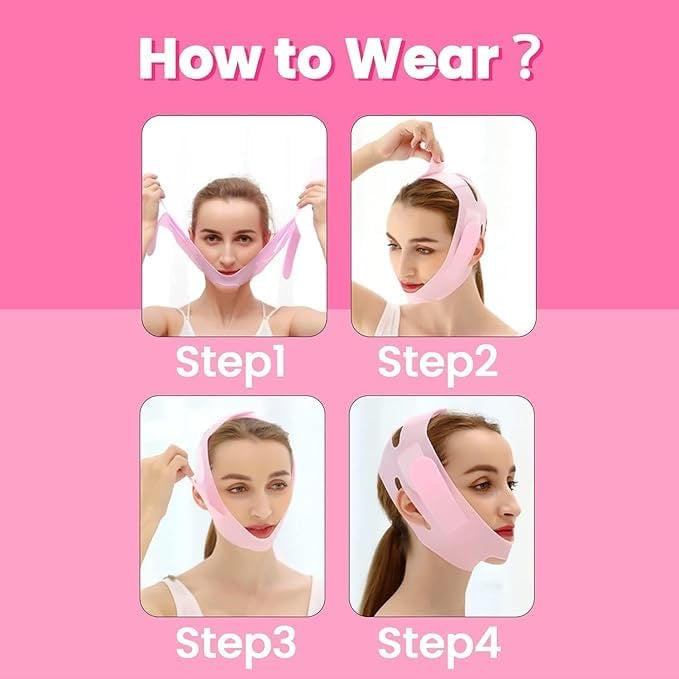 Silicone V Face Mask, Face Lift Up Belt for Facial Slimming, Chin & Cheek
Slimming Bandage Mask, Double Chin Fat Reducer, Skin Tightening for Women & Men