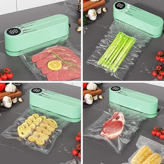 Mini Cordless Vacuum Sealer, 3-in - 1 Cordless Handheld Vacuum Sealer, Rechargeable Resealer Machine, Portable Bag Sealing Machine, Small Vacuum Sealer for Travel, Food Storage