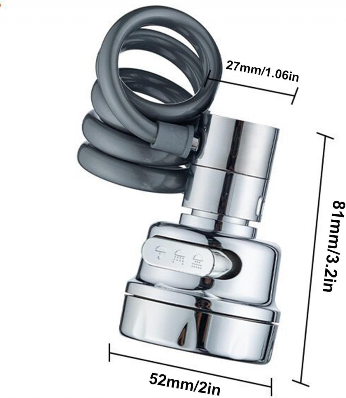360° Rotatable Swivel Faucet Extender – 3-Mode Splash-Proof Tap Nozzle