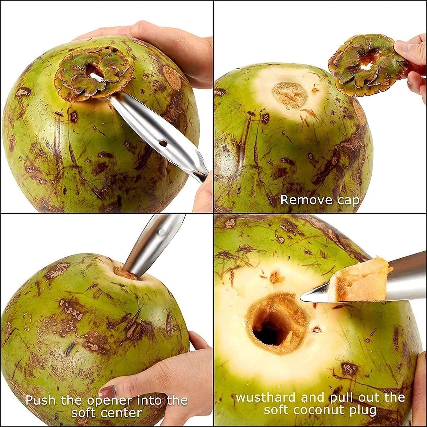 Stainless Steel Coconut Opener Driller – Easy Tender Coconut Cutter Tool