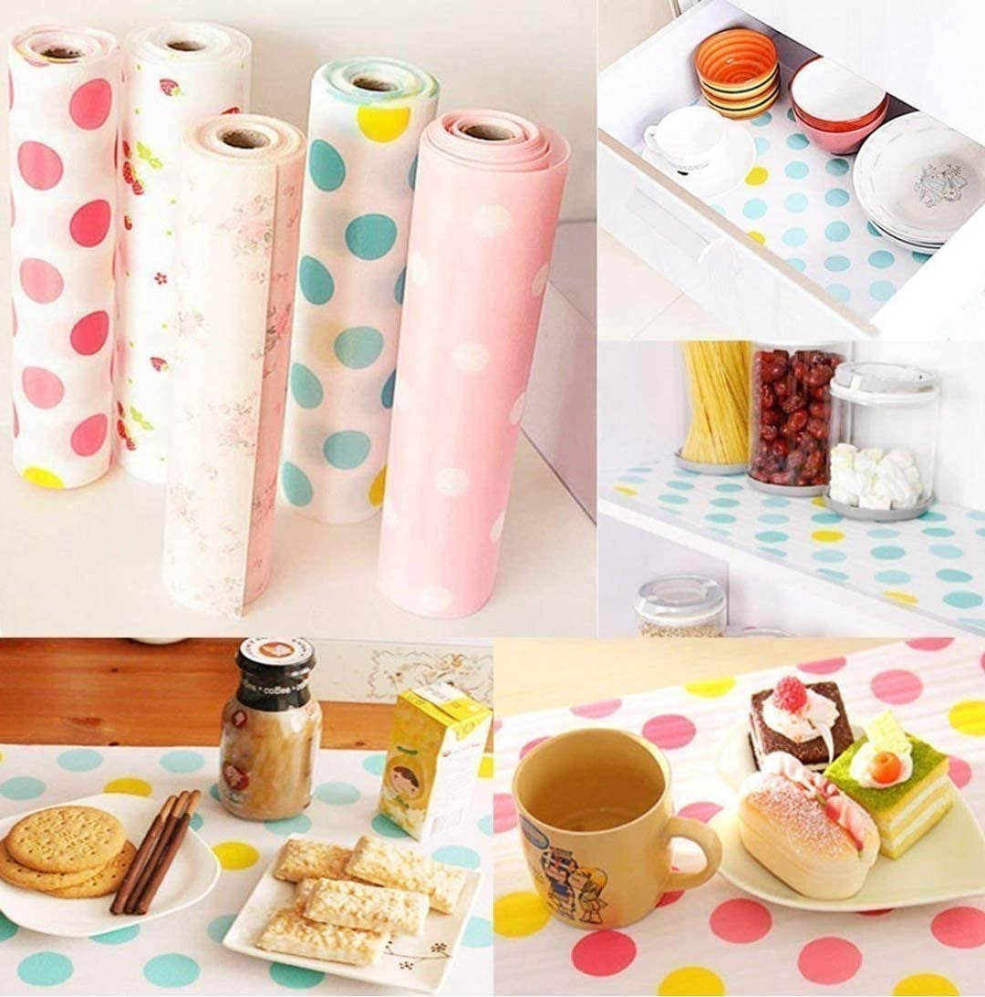 Plastic Non Slip Kitchen Drawer Mat/Shelf Sheet Printed Cabinet/Wardrobe Moisture Pad Table Liners Sheets Household Waterproof Non Slip Paper Roll mat (45*300)