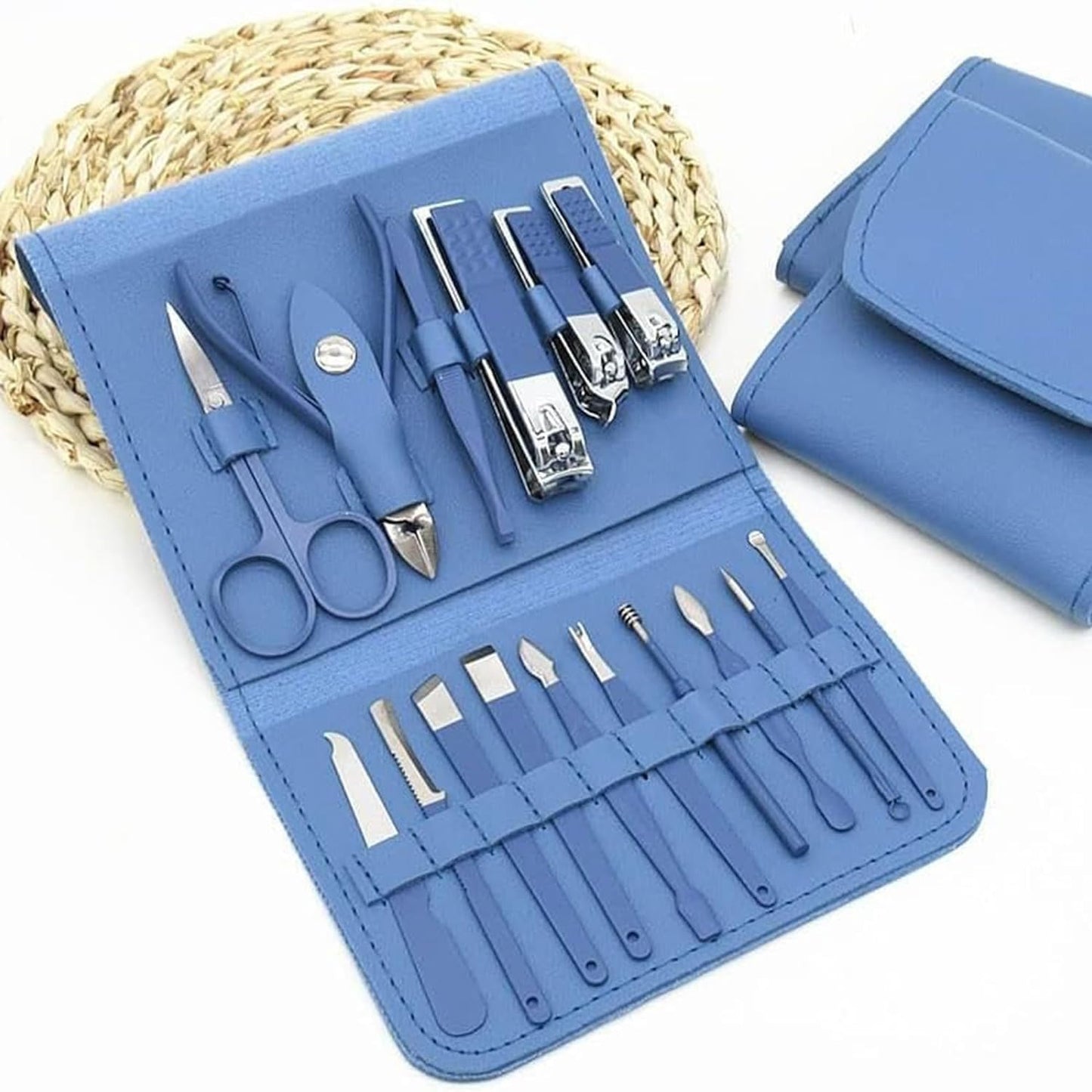 💅 16-in-1 Professional Manicure & Pedicure Kit – Stainless Steel Grooming Tools with Travel Case