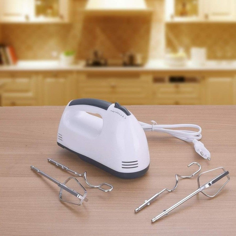 Electric Hand Beater – Multi-Speed Mixer with Beaters & Dough Hooks (Durable & Easy Clean)