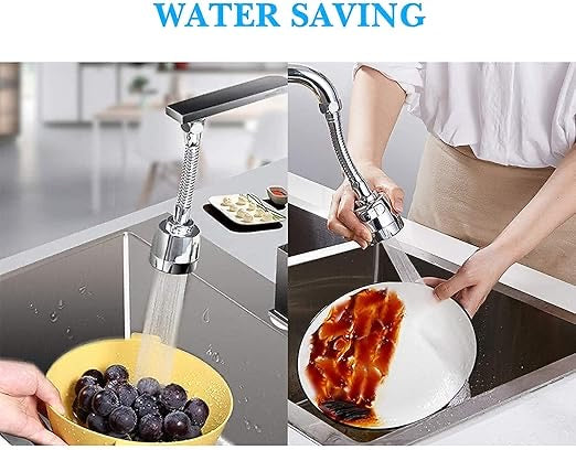 360° Rotatable Kitchen Tap Extender – Universal Faucet Sprayer with 3 Water Modes | Splash Filter Attachment for Kitchen & Bathroom