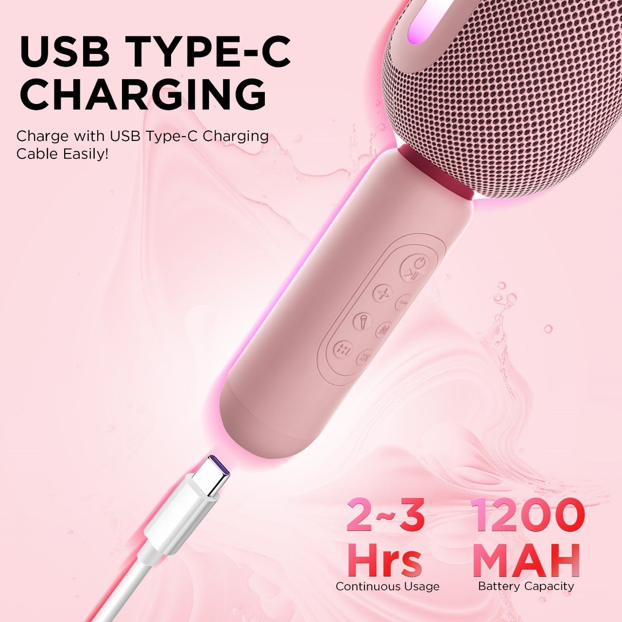 KMC-300 Wireless Karaoke Microphone & Party Speaker | DSP Sound, RGB Lights, Duet Mode & 3H Playtime