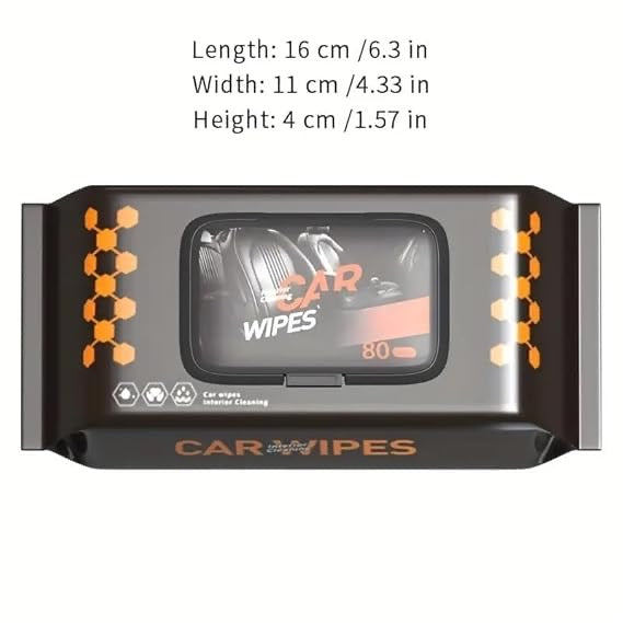 Microfiber Wet Cloth Wipes | Car Dashboard Polish, Car Scratch Remover Tissue | Car Cleaning Wipes for Leather Seat Accessories | Glass Window Cleaner (80 wipes Pack)