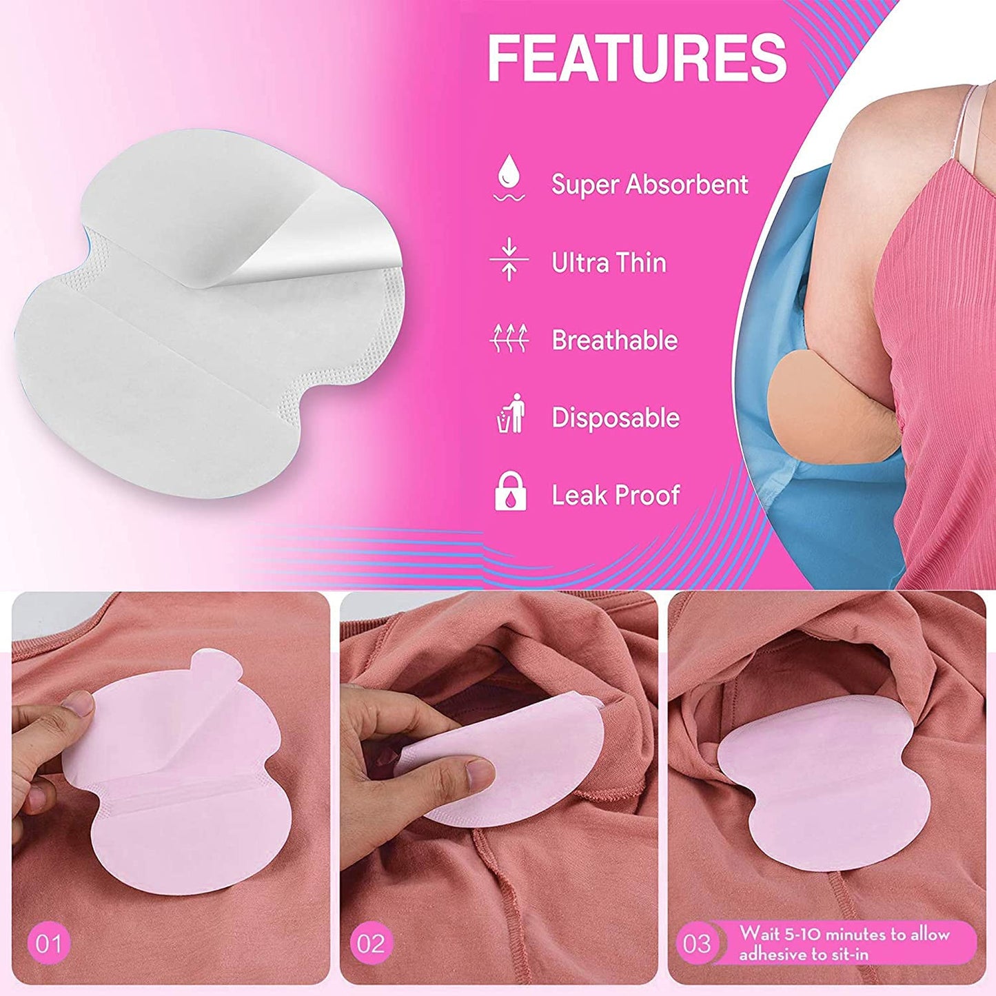 Underarm Sweat Pads – Disposable Sweat Absorbing & Anti-Stain Protection Shields