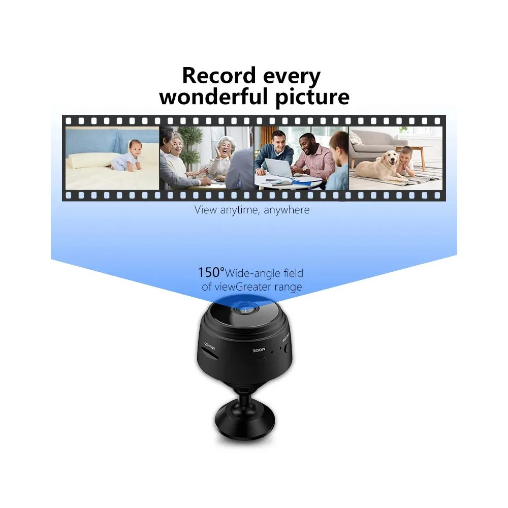 Eyetech Mini WiFi HD 1080p Security Camera – Wireless Indoor Spy Cam with Night Vision, Motion Detection & App Control | Portable, Magnetic & Cloud Backup Ready