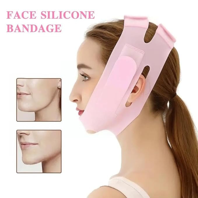 Silicone V Face Mask, Face Lift Up Belt for Facial Slimming, Chin & Cheek
Slimming Bandage Mask, Double Chin Fat Reducer, Skin Tightening for Women & Men