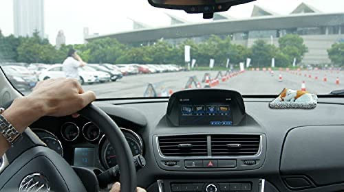 Sleeping Cat Plush with Press-Activated Purring Sound – Soft Stuffed Animal for Kids, Car Dashboard & Desk Décor