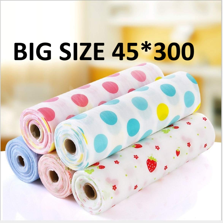 Plastic Non Slip Kitchen Drawer Mat/Shelf Sheet Printed Cabinet/Wardrobe Moisture Pad Table Liners Sheets Household Waterproof Non Slip Paper Roll mat (45*300)