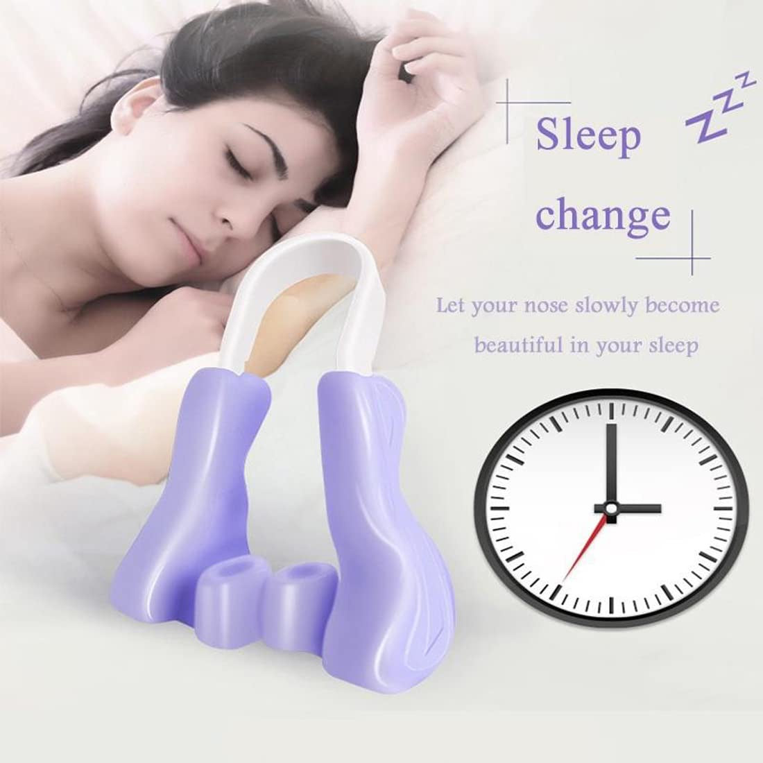 Nose Corrector Clip, Silicone Nose Shaper Clip Convinient Safe for Straighten Nose Bridge for Reshape Nose Braces Beauty Tools Upper Nose Clip Beauty Tool Nose Lifting Clip Nose Lifter Purple Training