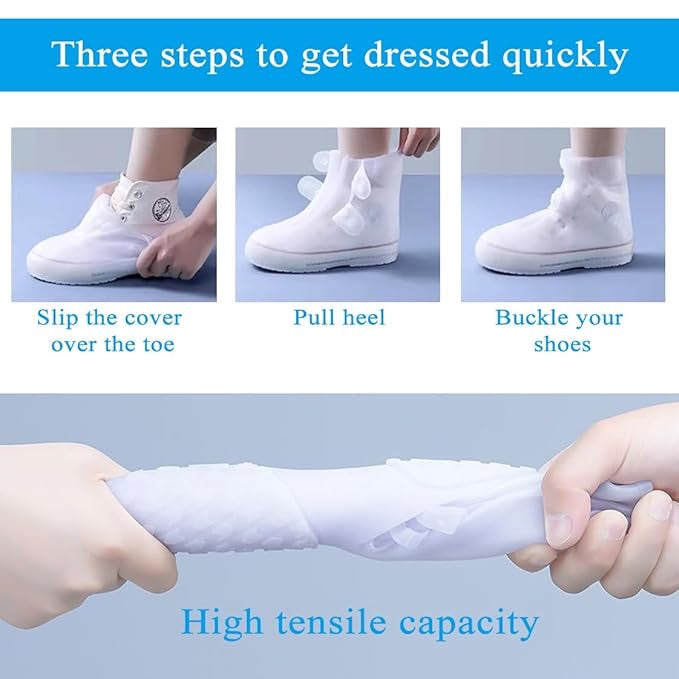 Rain Boot Covers Waterproof Rain Shoe Covers Silicone Shoe Protector Overshoes Sand Control NonSlip Foldable Reusable Galoshes for Men Women Rainy Outdoor Cycling Fishing Camping (Multicolor)