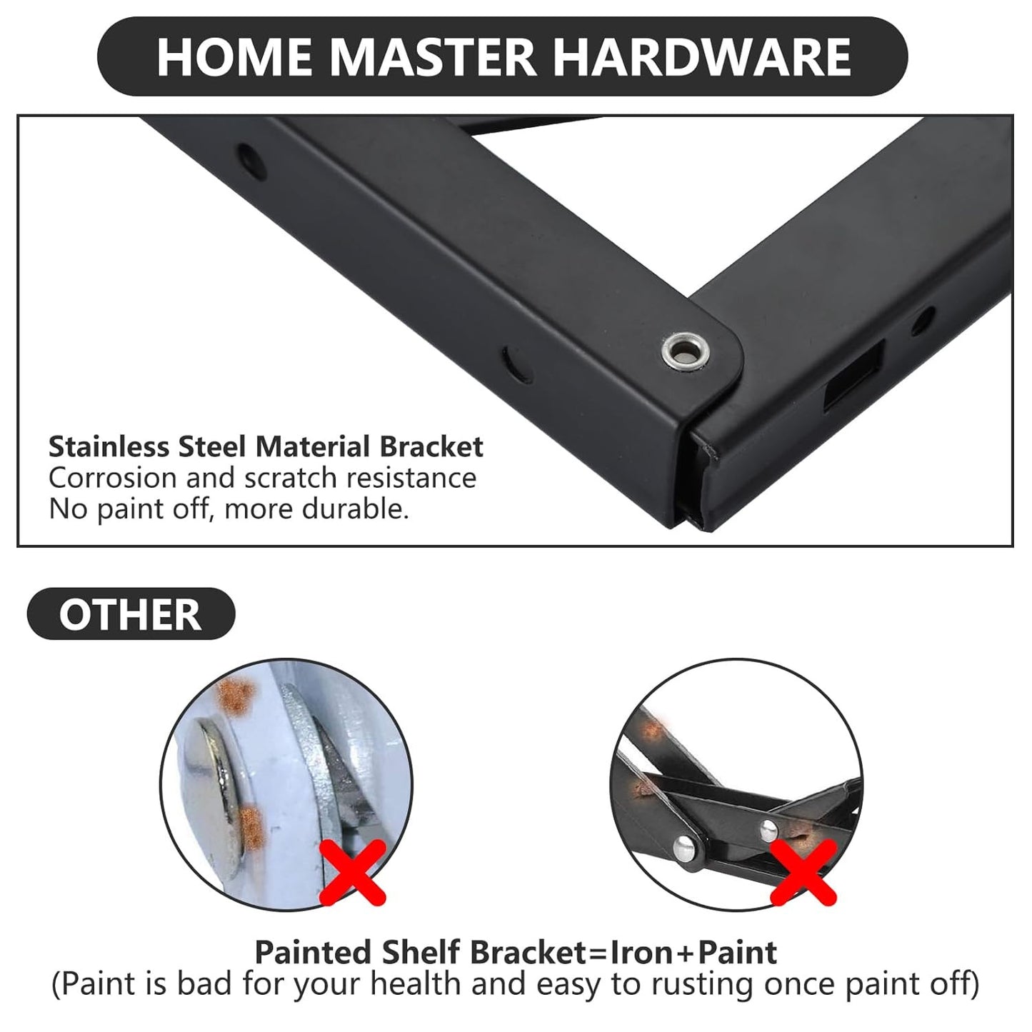 Folding Shelf Brackets (Pack of 2) – Heavy Duty, Space-Saving Wall Mount - 40 CM