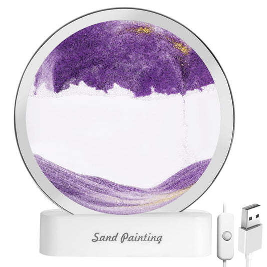 Quick Sand Art Painting with LED Lighting – Dynamic Moving Landscape Night Lamp