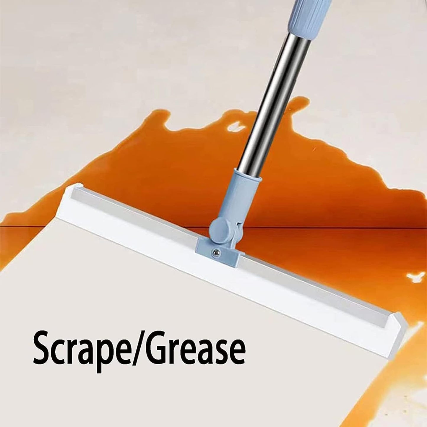 Bathroom Slim Floor Squeegee Mop – 3-in-1 Sweeper, Scraper & Cleaner - Multicolor