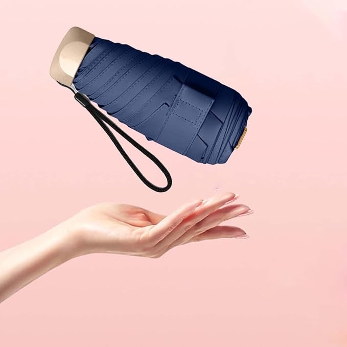 Mini Travel Sun Umbrella with Case, Small Compact UV Protection Umbrella for Sun and Rain, Lightweight Windproof Umbrella for Women Men Kids Umbrella Windproof Umbrellas Portable Folding Manual Umbrella Women Men Ultralight Rain Sun Umbrella Anti Uv