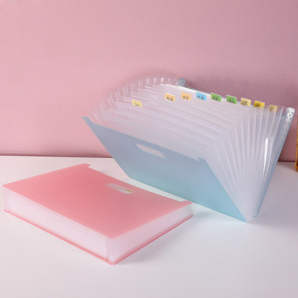 Multi-Layer A4 Folder File Bag – Expandable Document Organizer with Labels