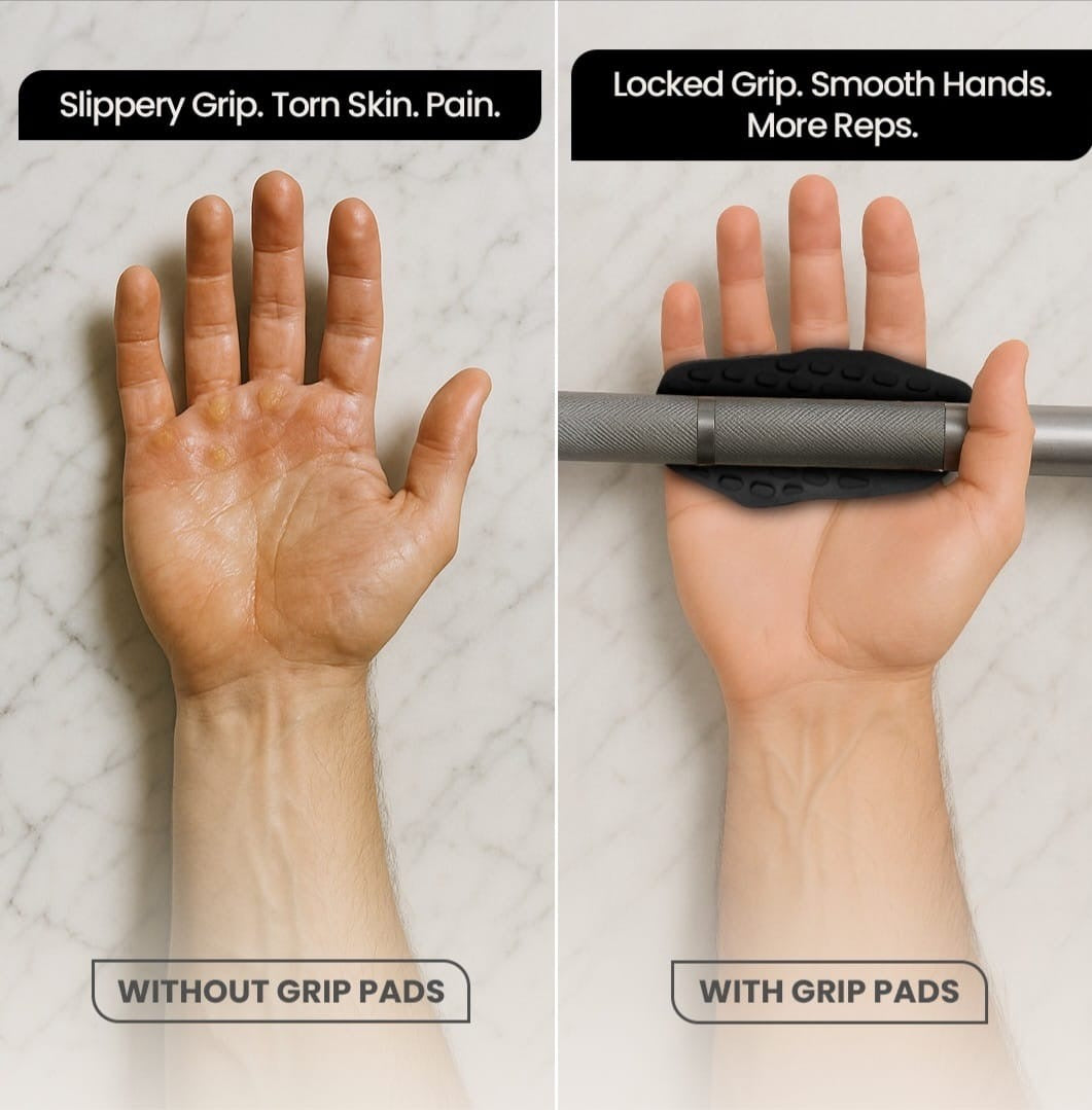 Gym Hand Grip For Gym, Palm Protection, Black Silicone Hand Gripper Design For Strength Training Dumbbells, Fitness, And Daily Use, Suitable For Home, Office Workout Gloves - 1 Pair