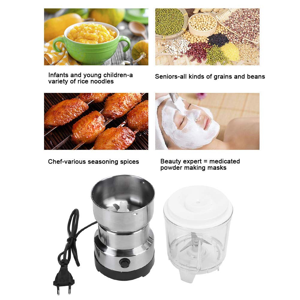 Adjustable Electric Coffee Grinder & Juicer – Stainless Steel Blade Multi-Purpose Spice & Bean Grinder (100–300W)