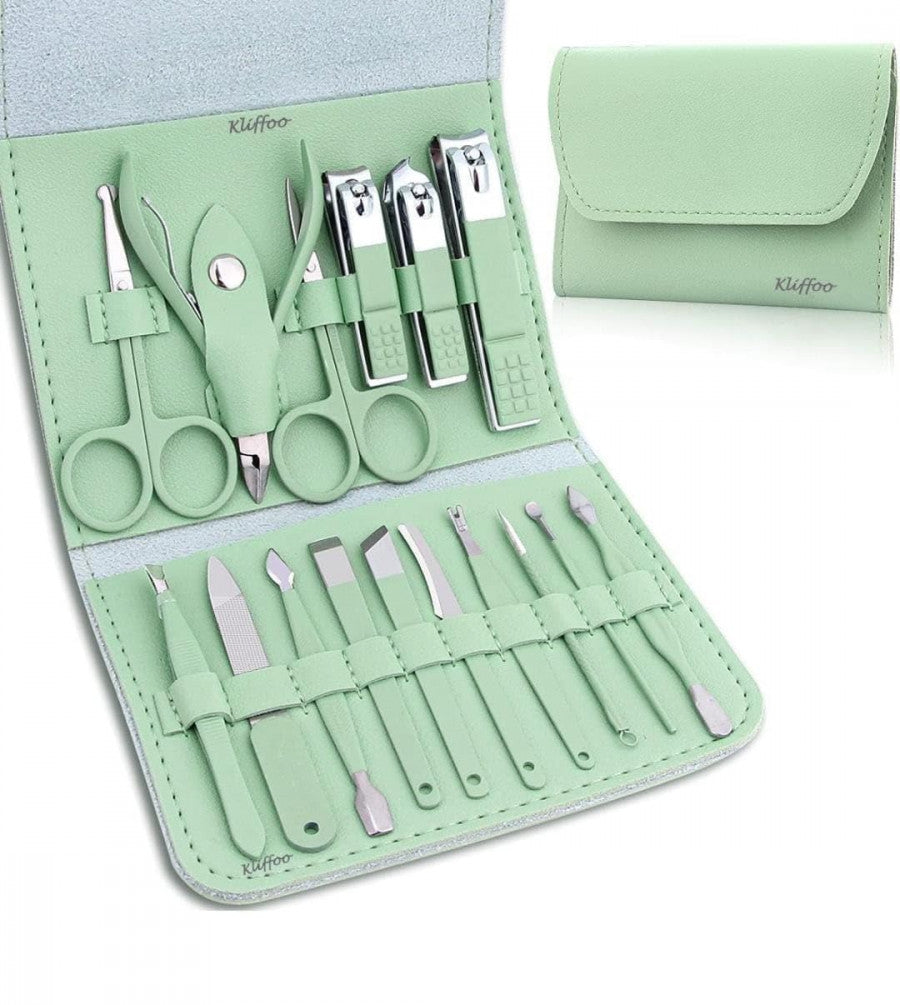 💅 16-in-1 Professional Manicure & Pedicure Kit – Stainless Steel Grooming Tools with Travel Case