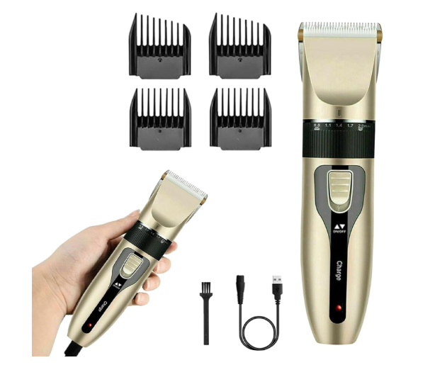 Rechargeable Cordless Hair Clippers – For Men, Women & Pets | 4 Combs + Scissors | Haircut, Beard, Sideburns & Grooming Kit