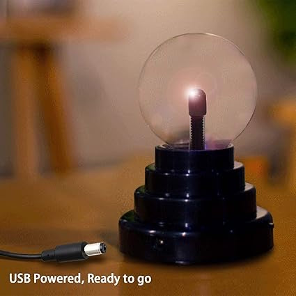 Plasma Ball/Light/Lamp, Static Electricity Globe Electric Lightning Ball, Touch Sensitive, USB Powered, Amazing Gift for Parties, Birthday & Holiday