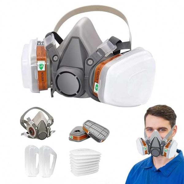 Professional Face Gas Mask with Side-Mounted Filters – Industrial-Grade Respiratory Protection Kit