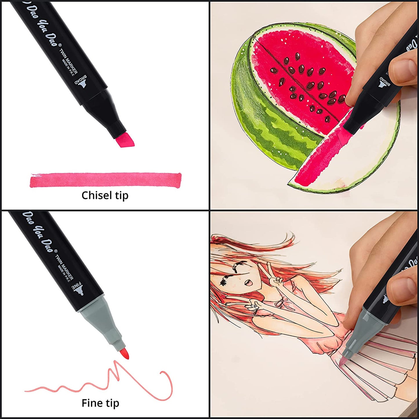 48 Pcs Dual-Tip Colour Marker Pen Set – Oil-Based, High-Pigment Markers with Bullet & Calligraphy Tips + Carry Case