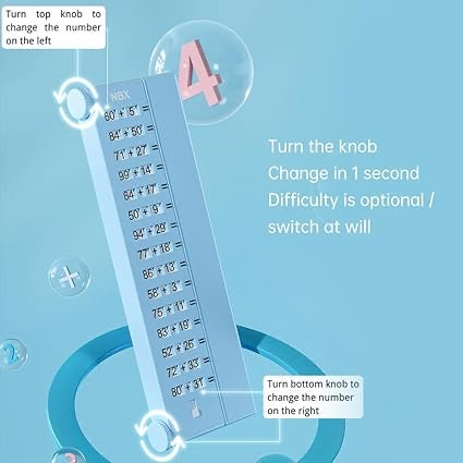 Children's Practice Math Board, Reusable Oral Arithmetic Writing Montessori Counting Toy, Math Flash Card, Addition & Subtraction Learning Calculate Set