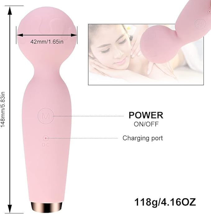 Mini Back Massager, Cordless Body Massager with 10 Powerful Modes to Relieve Neck Shoulder Back Waist Leg Muscle Tension