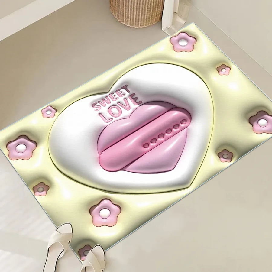 3D Bathroom Door Mat – Soft Anti-Slip Quick Dry Floor Mat (Multicolor)