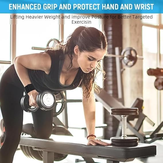 Weight Lifting Hooks for Enhanced Grip Strength, Metal Dual Hook Deadlift & Pull-Up Wrist Support, Adjustable Hook and Loop Closure, Assisted Gym Straps for Men & Women, Black (1 Pair)