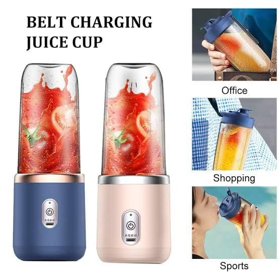 Portable Juicer Blender with Shaker Bottle – 6 Blade USB Rechargeable Safety Sensor Blender (400ML, Multicolor)