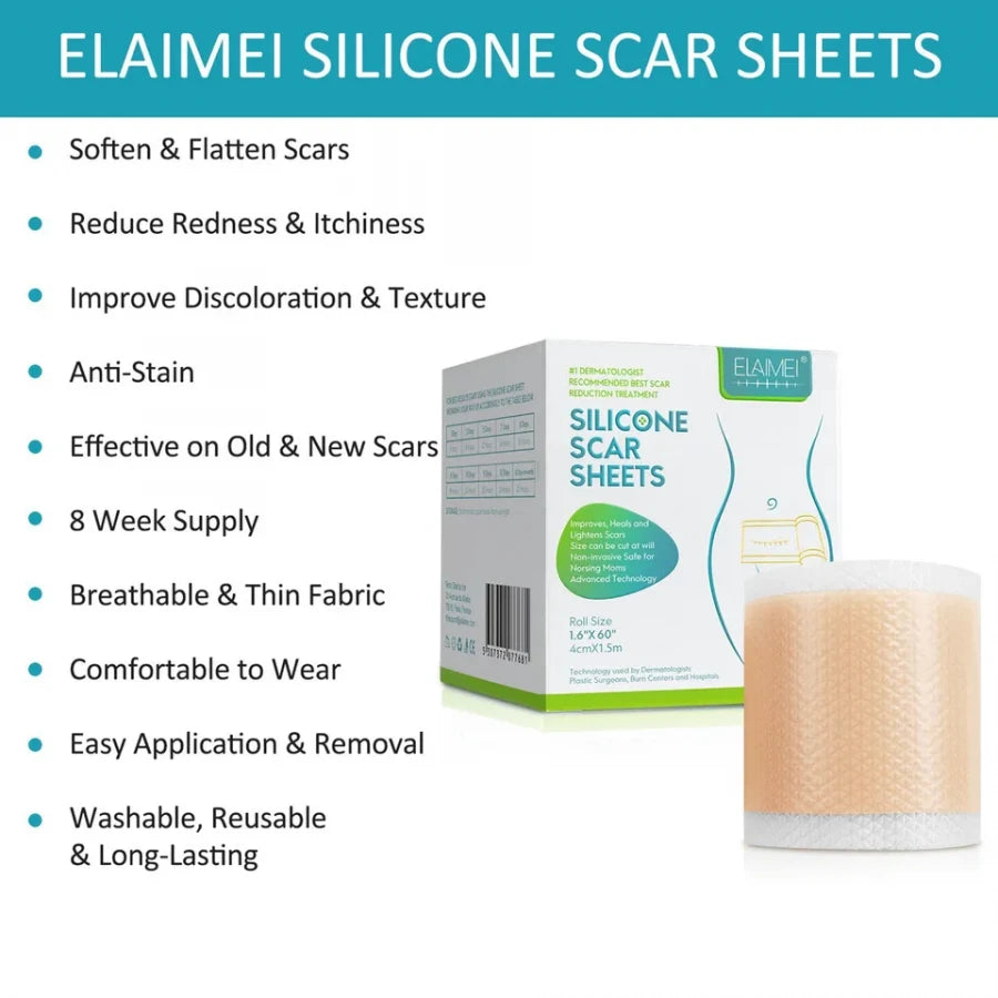 Silicone Scar Sheets Strips – Reusable Gel Tape for Scar Reduction & Skin Healing