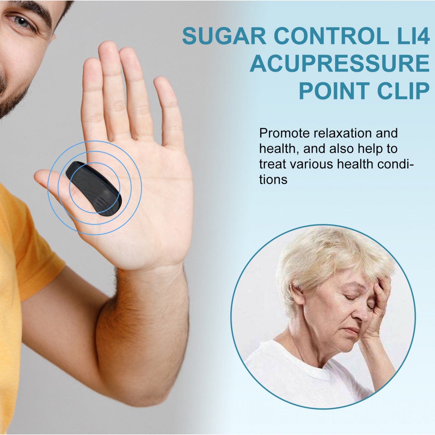 Sugar Control Acupressure Point Clip (4 Pcs Pack) – Reflexology Therapy for Blood Sugar & Metabolism