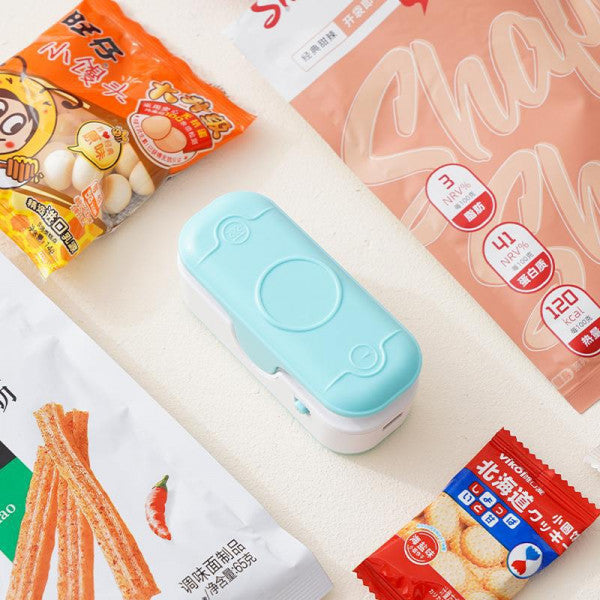 Mini 2-in-1 Rechargeable Seal Machine with Cutter - Multicolor