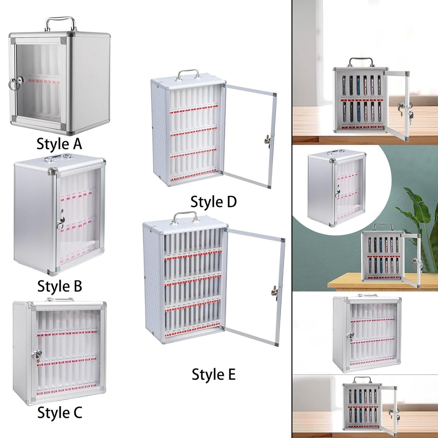 Mobile Phone Storage Cabinet Safe Deposit Box Metal Cell Phone Locker with Numbered & Lock for Classroom Examination Factory Work(24 Slot)