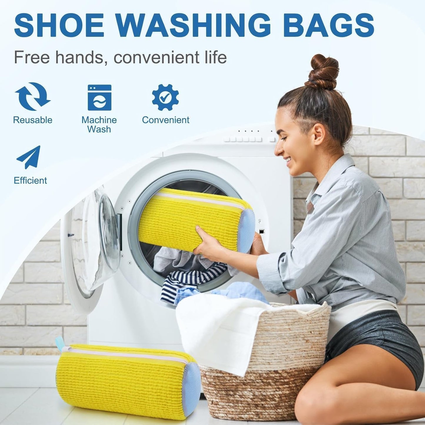 Premium Shoe Washing Bag – Invisible Zipper, 360° Cleaning & Protection