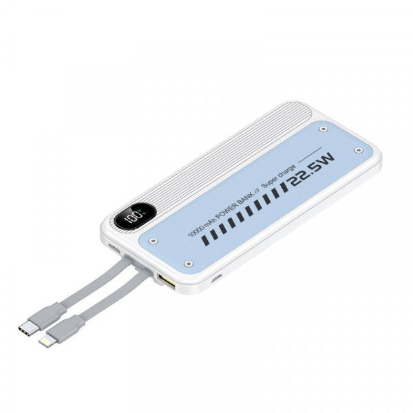 Portable 22.5W Fast Charging Power Bank with Built-in Cable – 10000mAh Large Capacity