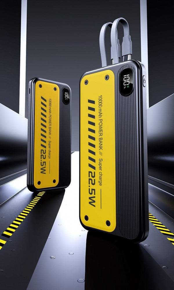 Portable 22.5W Fast Charging Power Bank with Built-in Cable – 10000mAh Large Capacity