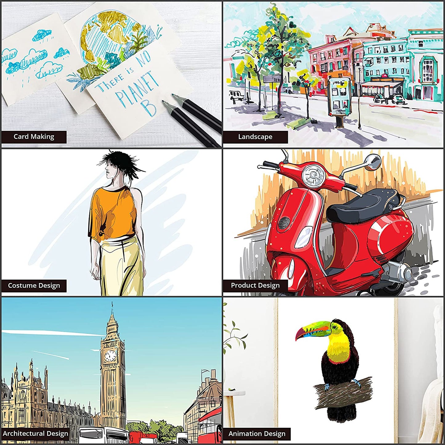 48 Pcs Dual-Tip Colour Marker Pen Set – Oil-Based, High-Pigment Markers with Bullet & Calligraphy Tips + Carry Case