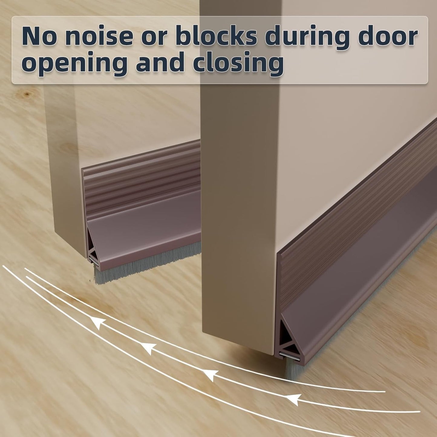 Bottom Door Seal Strip with Brush – 1 Meter Self-Adhesive Weather Stripping for Dust, Insects & Noise Protection