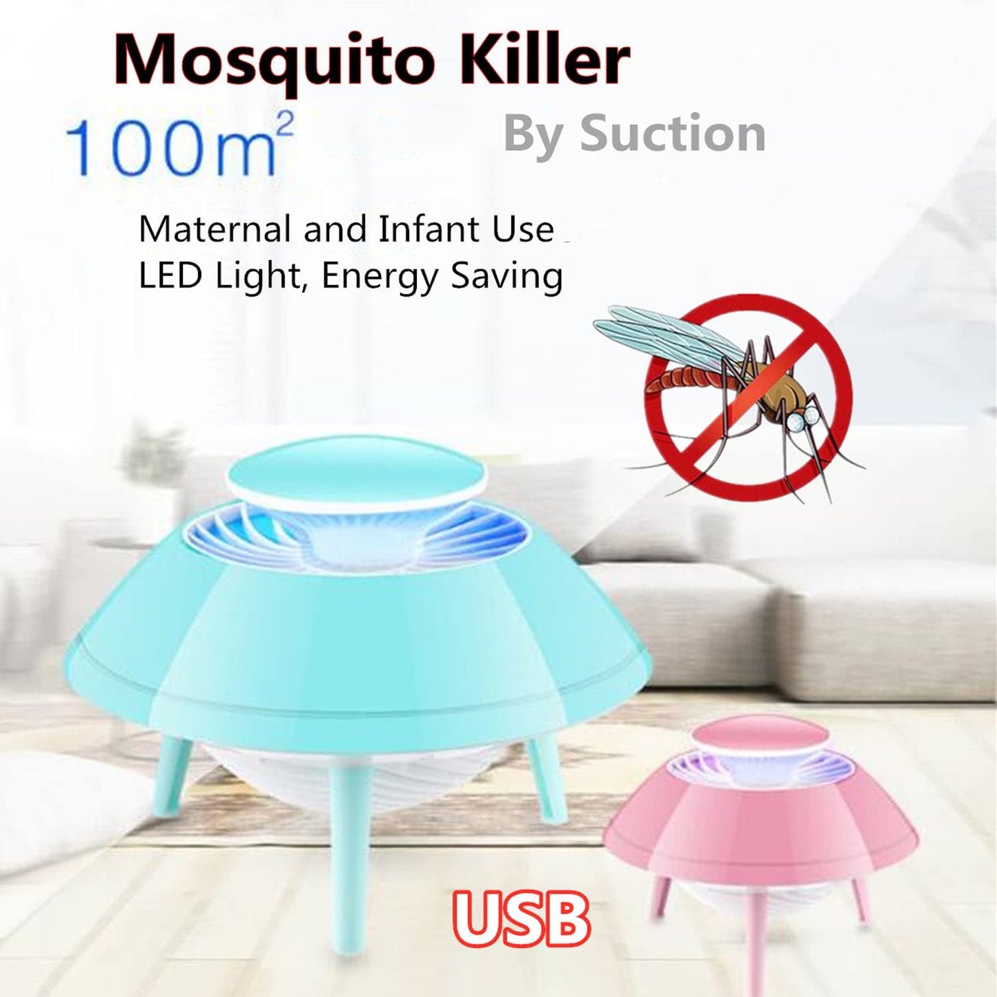 🚀 Space Ship Mosquito Killer Lamp – USB LED Inhalation Trap for Safe & Silent Protection