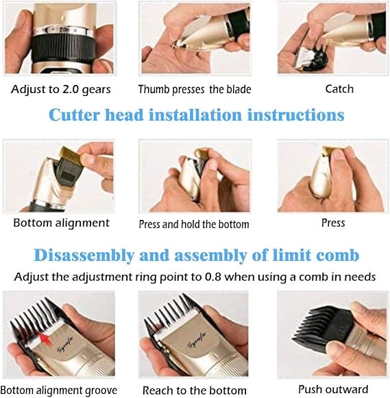 Rechargeable Cordless Hair Clippers – For Men, Women & Pets | 4 Combs + Scissors | Haircut, Beard, Sideburns & Grooming Kit