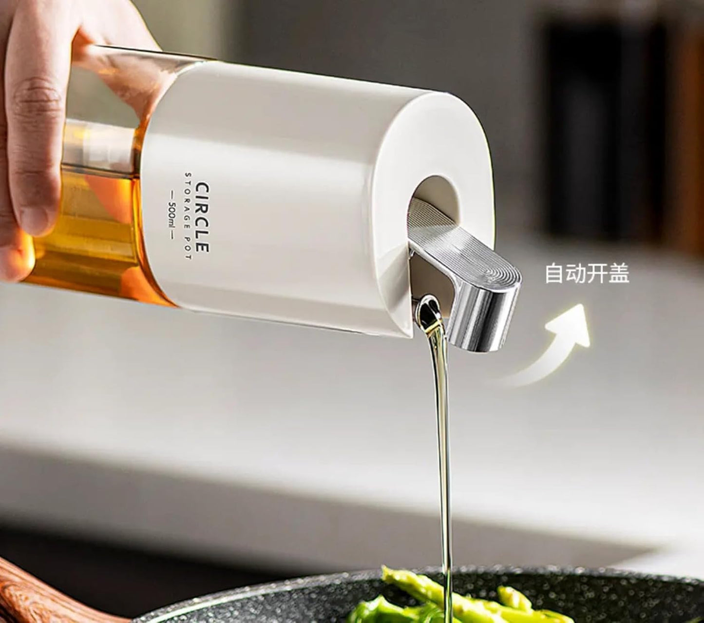 500ML Automatic Oil Dispenser Bottle – Precision Pouring with Gravity-Flip Lid